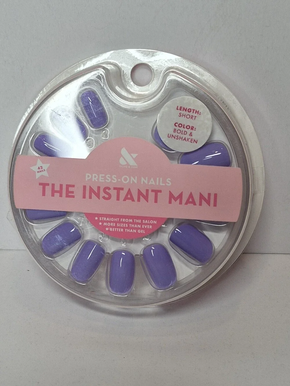 Press on Nails - The Instant Mani Short Nails “Bold and Unshaken” purple NEW